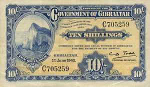 Gibraltar, 10 Shilling, P14b
