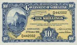 Gibraltar, 10 Shilling, P17a