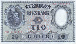 Sweden, 10 Krone, P40l