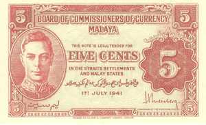 Malaya, 5 Cent, P7a