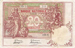Belgium, 20 Franc, P62