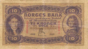 Norway, 10 Krona, P8a