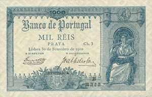 Portugal, 1,000 Real, P106 sign 2