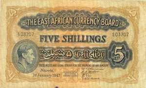 East Africa, 5 Shilling, P28b v2, B217g