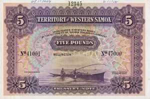 Western Samoa, 5 Pound, P9s