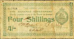 Bahamas, 4 Shilling, P1, B101