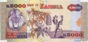 Zambia, 5,000 Kwacha, P41a