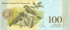 Venezuela, 100,000 Bolivar, P100New, B370c