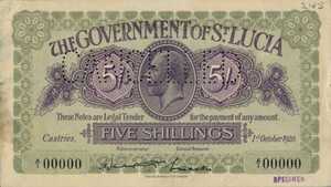 Saint Lucia, 5 Shilling, P1s