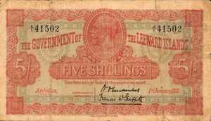 Leeward Islands, 5 Shilling, P2