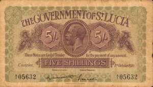 Saint Lucia, 5 Shilling, P1