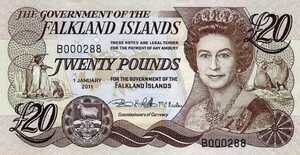 Falkland Islands, 20 Pound, P19, B221b
