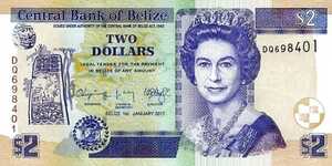 Belize, 2 Dollar, P66New, B324f