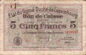 Luxembourg, 5 Franc, P29b