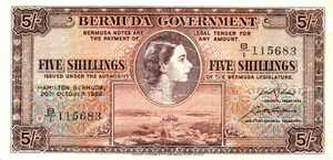 Bermuda, 5 Shilling, P18a