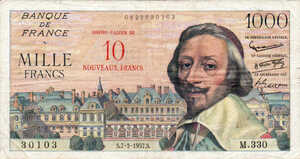 France, 10 New Franc, P138, 53-01