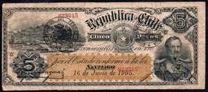 Chile, 5 Peso, P18a