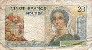New Caledonia, 20 Franc, P50b