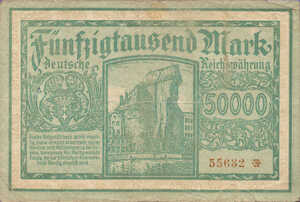Danzig, 50,000 Mark, P19, 960.6, B207a