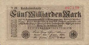 Germany, 5,000,000,000 Mark, P123a, B277a
