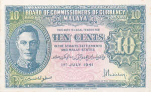 Malaya, 10 Cent, P8c