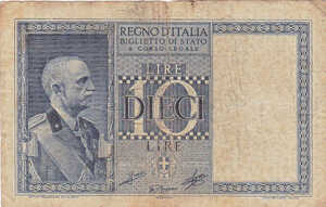 Italy, 10 Lira, P25c
