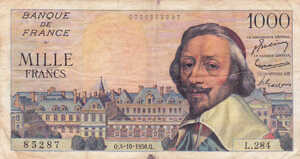 France, 1,000 Franc, P134a, 42-22