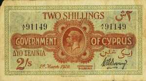 Cyprus, 2 Shilling, P15, B-115