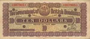 British Honduras, 10 Dollar, P17a