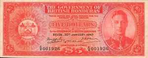 British Honduras, 5 Dollar, P26a