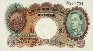 Barbados, 1 Dollar, P2a