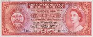 British Honduras, 5 Dollar, P30bs