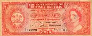 British Honduras, 5 Dollar, P30g