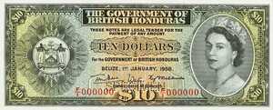 British Honduras, 10 Dollar, P31bs