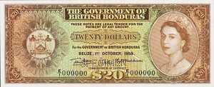 British Honduras, 20 Dollar, P32bs