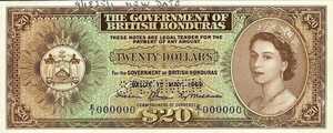 British Honduras, 20 Dollar, P32fs