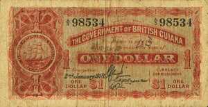 British Guiana, 1 Dollar, P1b, B-101b