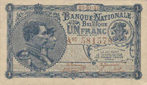 Belgium, 1 Franc, P92, B544a
