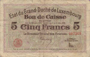 Luxembourg, 5 Franc, P29a, B309a