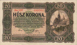 Hungary, 20 Korona, P61 Ver.1