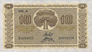 Finland, 10 Markka, P50 (sig. 10)