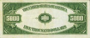 United States, The, 5,000 Dollar, Fr. 2220-F, Sale 3589. Lot 21290
