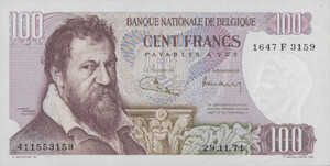 Belgium, 100 Franc, P134b, B591c