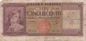 Italy, 500 Lira, P80a, B439b