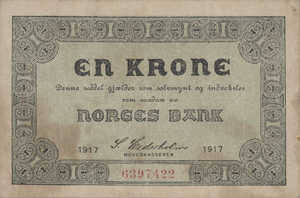 Norway, 1 Krone, P13a v1