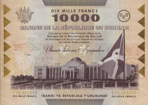 Burundi, 10,000 Franc, P60a
