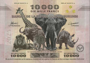 Burundi, 10,000 Franc, P60a
