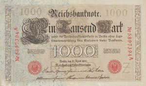 Germany, 1,000 Mark, P44b v1, Ro.45d variant DEU-40b