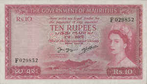 Mauritius, 10 Rupee, P28 Sign. 3