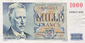 Belgium, 1,000 Franc, P131a